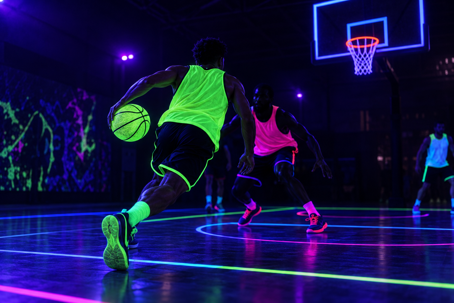 Animation Soirée fluo sur-mesure sous lumière noire